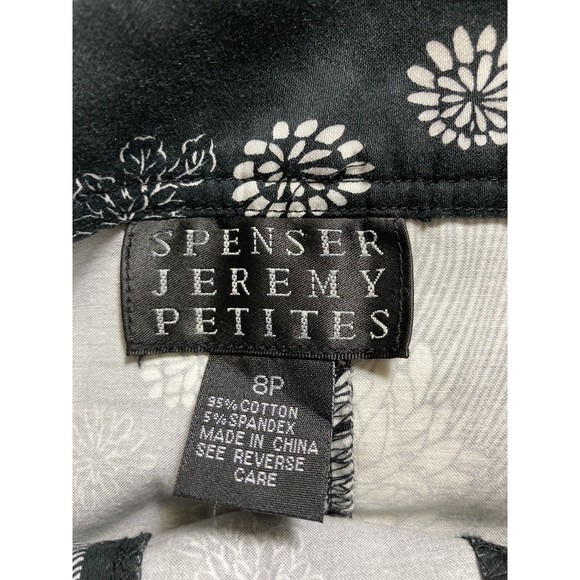 SPENSER JEREMY PETITES Skirt Women's 8P Black/White Floral Knee Length - Picture 4 of 5